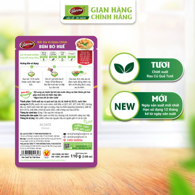 Combo 5 Gói Gia Vị Bún Bò Huế Barona 110g ướp ngon chuẩn vị không cần nêm nếm