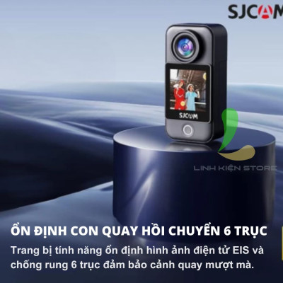 Camera hành trình SJCAM C300 Pocket 4K 30FPS WiFi 5GHz/2.4GHz - Máy quay hành động màn hình cảm ứng, kháng nước 30M - Hàng nhập khẩu