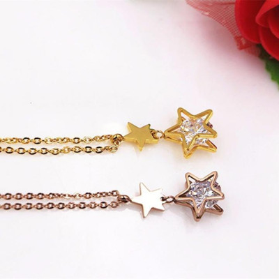 Dây chuyền nữ titan thời trang mặt hình ngôi sao thép không gỉ trangsucpt có 3 màu sắc DCNUT81