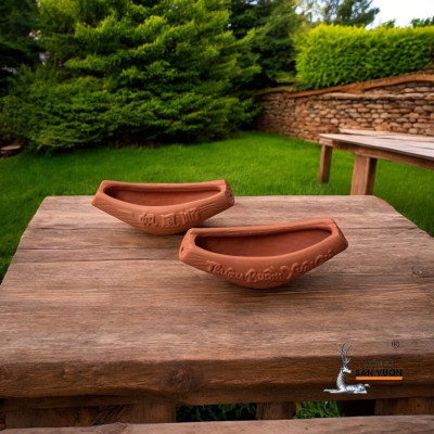 Chậu Gốm Đất Nung Hình Chiếc Thuyền Nhỏ 23x8x6cm