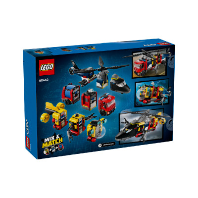 LEGO CITY 60462 Đồ Chơi Lắp Ráp Máy Bay Trực Thăng, Xe Cứu Hỏa (874 chi tiết)