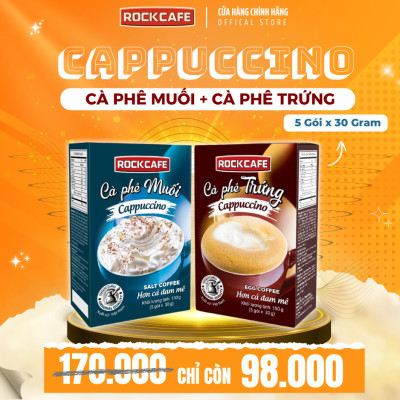 [CB] 2 HỘP CAPPUCCINO: MUỐI + TRỨNG (5 gói x 30 gram)