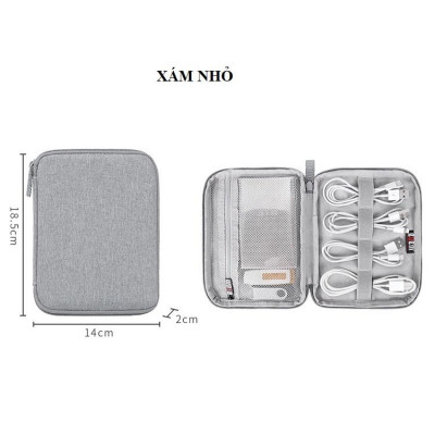 Túi đựng phụ kiện đa năng hãng BUBM dùng cho Laptop, Ipad, Máy Tính, Điện Thoại, Pin Sạc Dự Phòng DRU - Hàng Chính Hãng