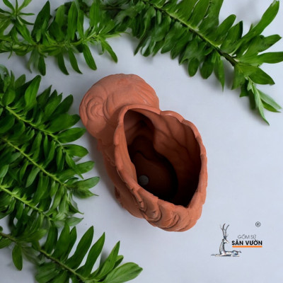 Chậu Gốm Đất Nung Hình Thần Nhỏ Angel 15x8x17cm