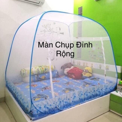 Màn Chụp , Mùng Chụp Cao Cấp Mộc Miên Đỉnh Rộng - Kích Thước 1,6mx2m - 1 cửa  ( video , hình thật )