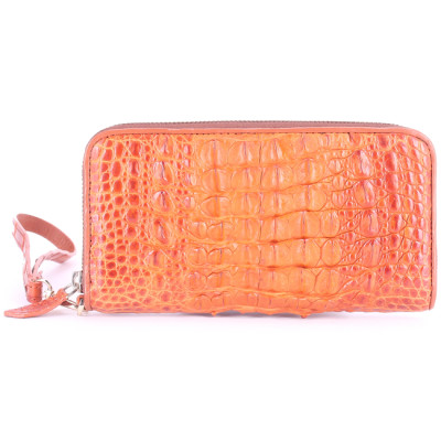 Bóp nữ da cá sấu Huy Hoàng 1 khóa nguyên con màu đen, nâu đỏ, vàng bò, nâu đất HT3245-46-47-48