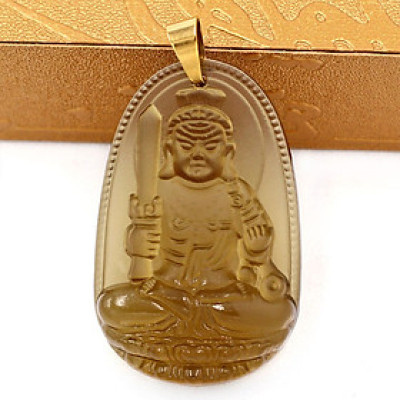 Mặt Phật Bất động minh vương đá Obsidian 5 cm