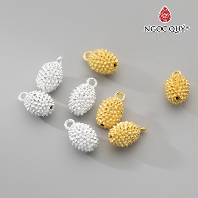 Charm bạc treo hình trái sầu riêng - Ngọc Quý Gemstones