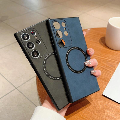 Ốp Lưng Da Cho Samsung S25 Ultra / S24 Ultra / Galaxy S23 Ultra / S23 Plus / S22 Ultra / S22 Plus Có Vòng Từ Tính