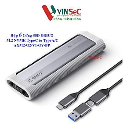 Hộp ổ cứng SSD ORICO M.2 NVME TypeC AXM2-G2-V1-GY-BP - Hàng Chính Hãng