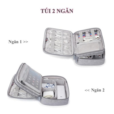 Túi phụ kiện công nghệ BUBM chuyên dụng 1 ngăn, 2 ngăn đựng bộ sạc macbook, máy tính bảng, dây cáp sạc, pin dự phòng, tai nghe