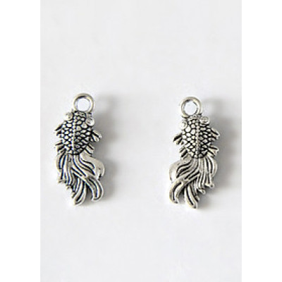 Combo 2 cái charm bạc hình con cá 3 đuôi treo - Ngọc Quý Gemstones