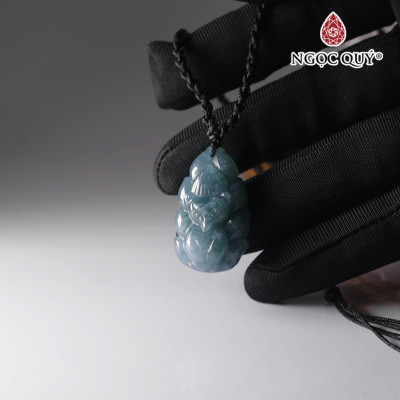 Dây chuyền Lồ ly lam ngọc chất nếp bằng type A 32x18mm dày 8mm  mệnh thủy mộc - Ngọc Qúy Gemstones