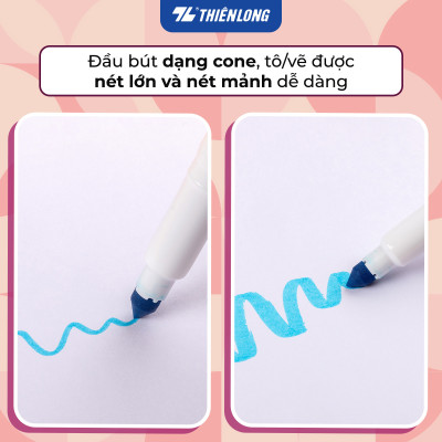 Bút lông màu Fiber Pen 36 màu Thiên Long Colokit rửa được tiêu chuẩn Châu Âu an toàn sử dụng tô màu, vẽ tranh SWM-C006