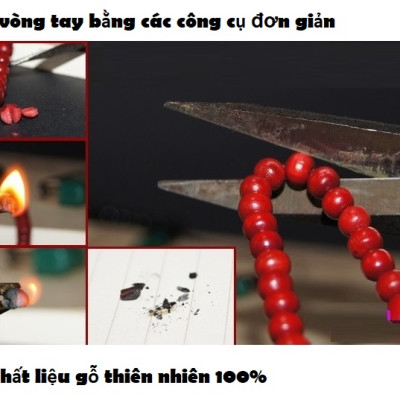 Vòng tay ngũ sắc, phong cách phật giáo, 108 hạt, gỗ tự nhiên 100%, Kèm túi đựng Cung hỷ
