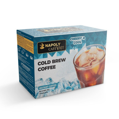 Cà Phê Sấy Lạnh Hòa Tan COLD BREW Napoli Coffee Không Đường Chua Thanh Hậu Ngọt - Hộp 15gói x 2g