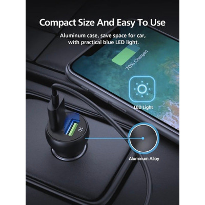 Củ sạc Ôtô MicroPack POWER MOTOR LITE 2 MCC-236QC Hai Cổng USB-A Công Suất 18W Tổng Công Suất 36W Hàng Chính Hãng