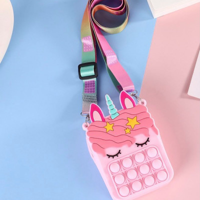 Túi ví Pop It Dễ Thương, Túi Trang Điểm hình unicorn siêu xinh