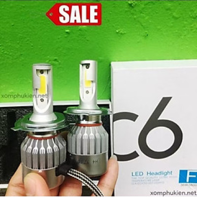 1 CÁI BÓNG ĐÈN PHA LED H4 C6 LẮP XE MÁY ÔTÔ MẪU MỚI 
