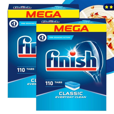 Combo 2 hộp 110 viên rửa bát Finish Classic Dishwasher Tablets (2x110viên)