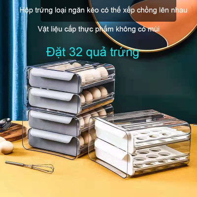 Khay Đựng Trứng 2 Tầng 32 Ô Kéo Rút Thông Minh Chất Liệu Nhựa PP Siêu Bền Phong Cách Nhật Bản Hộp Bảo Quản Trứng Tiện Lợi Cho Gia Đìnhh