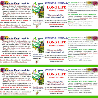 BỘT DƯỠNG HOA TƯƠI LÂU LONGLIFE SG ISRAEL DÀNH SHOP HOA BẢO QUẢN HOA CẮM LẴNG TƯƠI LÂU VÀ HẠN CHẾ THAY HOA ĐỊNH KỲ