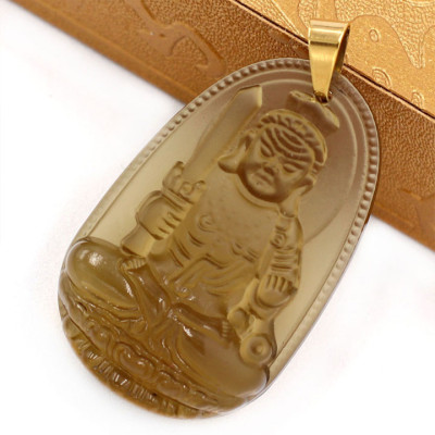 Mặt Phật Bất động minh vương đá Obsidian 5 cm