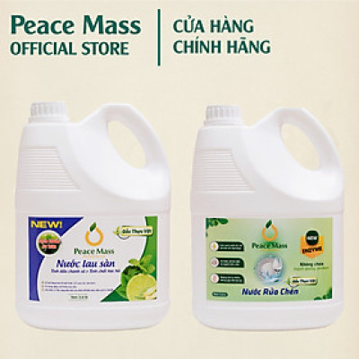 Combo Sản Phẩm Gốc Thực Vật LSB3 Peace Mass Nước Lau Sàn TD Chanh Sả - Bạc Hà 3.6 l + Nước Rửa Chén 3.6 l (Thuộc nhóm Sản phẩm Lành tính / Sinh học)