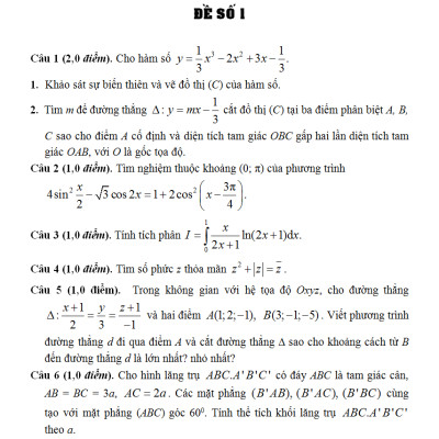 Bộ Đề Ôn Luyện Kì Thi THPT Quốc Gia 2 Trong 1 Toán, Lí, Hóa - KV