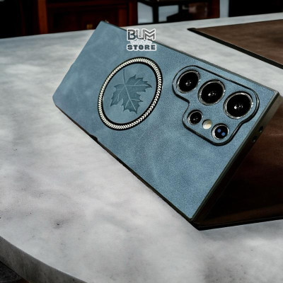 Ốp Lưng Cho Samsung Galaxy S25 Ultra / S25 Plus / S24 Ultra/ S24 Plus / S23 Ultra / S22 Ultra Hình Lá Phong Từ Tính