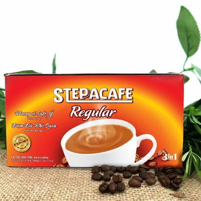STEPPACAFE-Cà phê hoà tan sữa Regular 3in1 (Hộp 21 gói x 16g)