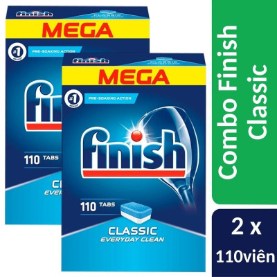 Combo 2 hộp 110 viên rửa bát Finish Classic Dishwasher Tablets (2x110viên)