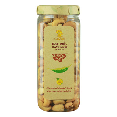 Combo Hạt Điều Rang Muối Tách Vỏ Lụa Hải Long (250g) + Mứt Xoài Sấy Dẻo Hải Long (120g)