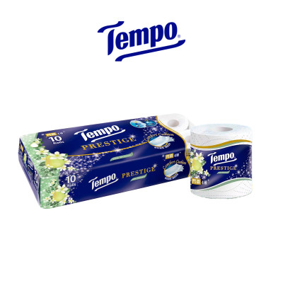 Lốc 10 Cuộn Giấy Vệ Sinh Tempo Prestige - Hoa Lê