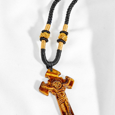 Mặt dây chuyền thánh giá đá thạch anh mắt hổ Ngọc Quý Gemstones