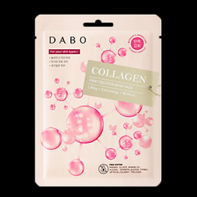 Combo 10 Miếng Đắp Mặt Nạ Dabo Collagen First Solution Mask Pack ngăn ngừa và chống lão hóa cho da Hàn Quốc (23g / Gói)