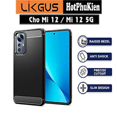 Ốp lưng chống sốc vân kim loại cho Xiaomi Mi 12 / Mi 12 5G hiệu Likgus (chuẩn quân đội, chống va đập, chống vân tay) - Hàng nhập khẩu