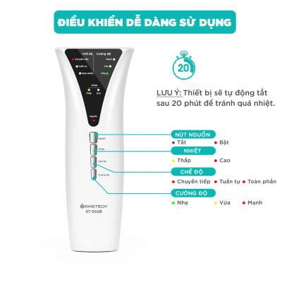 Máy Massage Cao Cấp KINGTECH ST-502B - Giúp Tuần Hoàn, Giảm Đau Mỏi - Mát xa Thư Giãn Bàn Và Bắp Chân Tích Hợp Nhiệt Kèm Điều Khiển Cầm Tay - Quà Tặng Ý Nghĩa Cho Người Thân