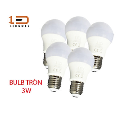 COMBO 5 Bóng đèn LED bulb tròn LEDGOES 3W