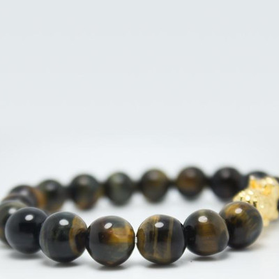 Vòng tay đá mắt hổ nâu MS117, vòng tay phong thủy hợp mệnh Kim, Mộc cho nam và nữ