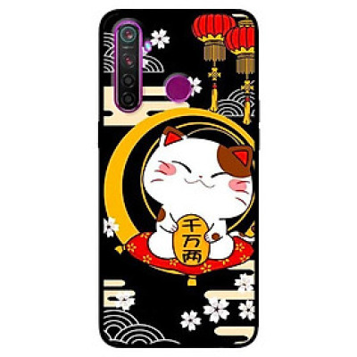 Ốp lưng dành cho Realme 6i mẫu Mèo Nền Đen
