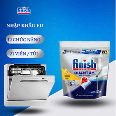 viên rửa bát Finish Quantum 60 viên Dishwasher Tablets Apple & Lime - hương chanh, táo