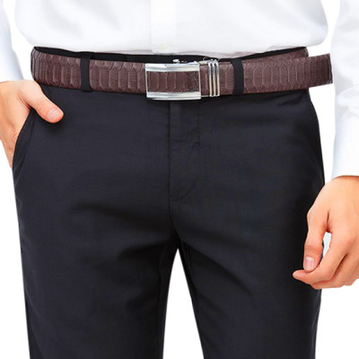 Thắt Lưng Nam Da Trăn VIP Bản Lớn Huy Hoàng HT4342 - Nâu