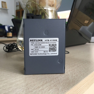 Bộ chuyển đổi quang điện Gigabit 10/100/1000M (1 sợi quang) Converter Netlink HTB-4100A\B ( 2 thiết bị) - Hàng nhập khẩu