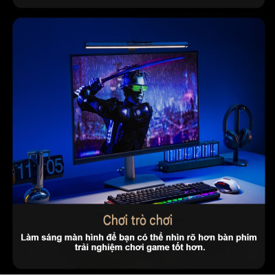 Đèn treo màn hình Baseus i-wok 3 Series Asymmetric Light Source Magnetic Screen Hanging Light (Ra > 95) - Hàng chính hãng