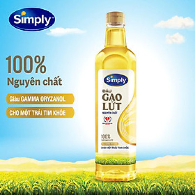 Dầu gạo lứt Simply 1L nguyên chất
