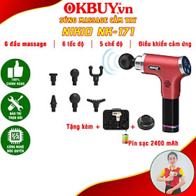 Súng massage cầm tay Nhật Bản Nikio NK-171 - 5 chế độ, 6 tốc độ mát xa