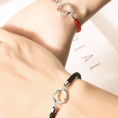 Vòng tay đôi nam nữ 2 màu đỏ đen LT66 cực xinh