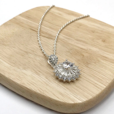Dây Chuyền Vòng Cổ Bạc  925 Hoa Tuyết Nhiều Cánh Đính Đá Nhân Tạo Cao Cấp Tinh Tế BẠC HIỂU MINH DMD476