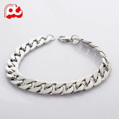 Lắc tay nam cao cấp đẹp sang trọng titan kiểu lặc đơn trangsucpt kích cỡ 7mm màu trắng PTLTNA76